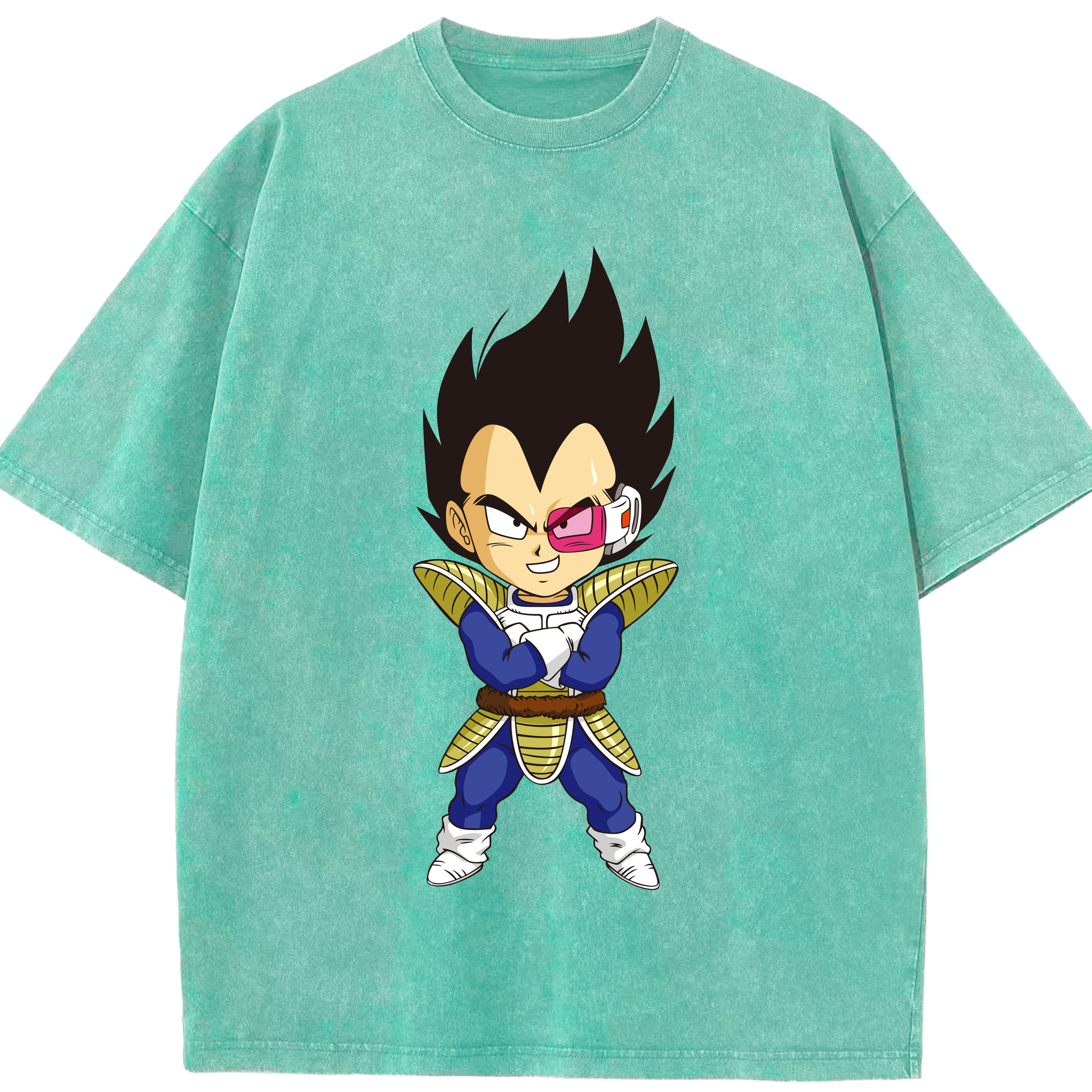 （画像用） ドラゴンボール ベジータ四世（Bejīta Yonsei）DRAGON BALL Vegeta IV 綿100% ヴィンテージ風 半袖Tシャツ（フロントプリント）